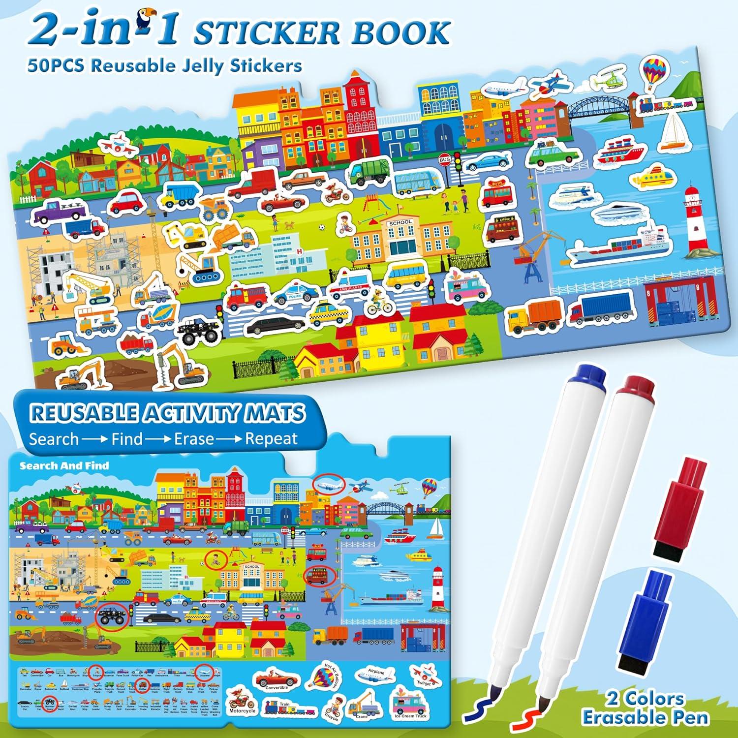 Libro de Pegatinas Reutilizables ArRuKi KIDS - Granja y Vehículos