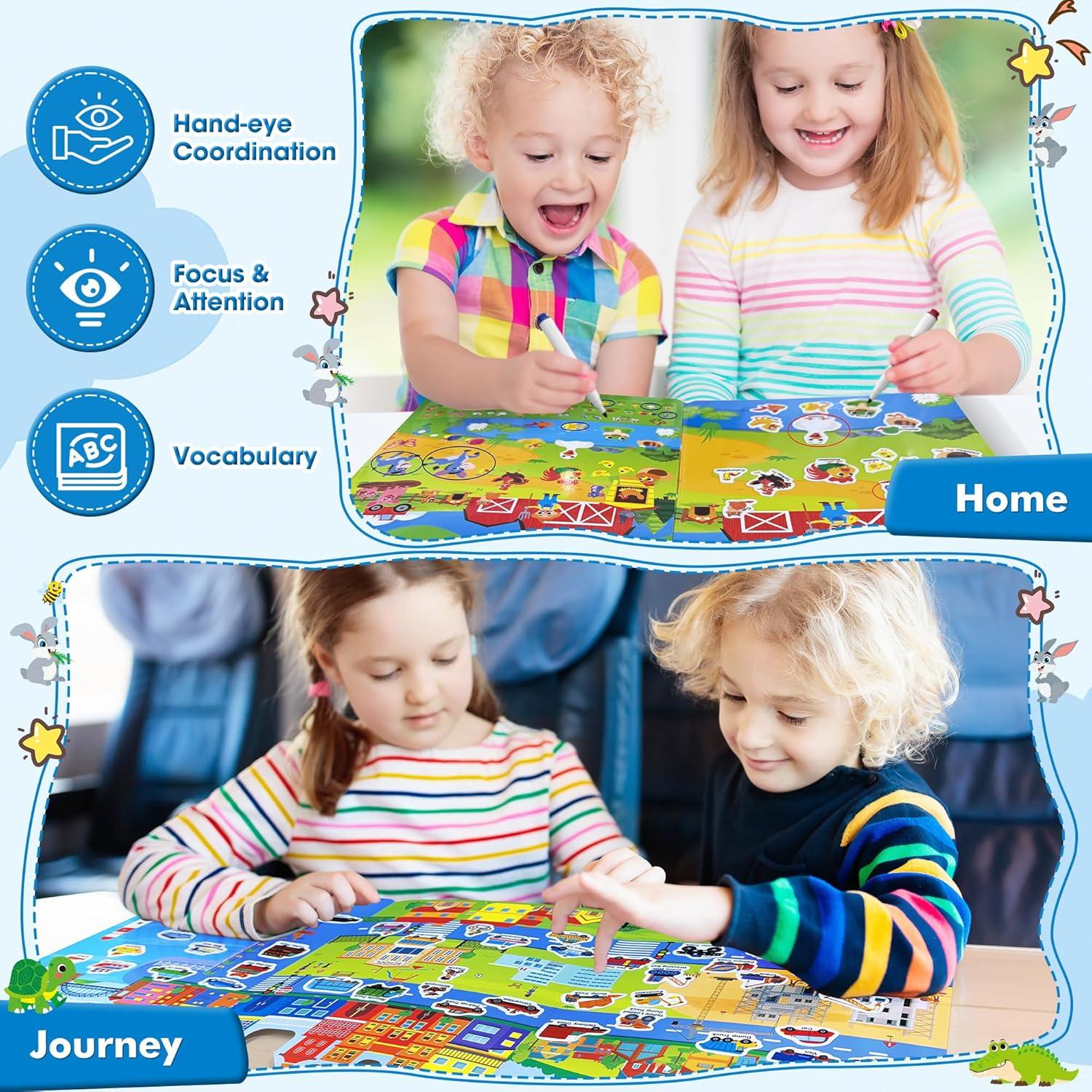 Libro de Pegatinas Reutilizables ArRuKi KIDS - Granja y Vehículos