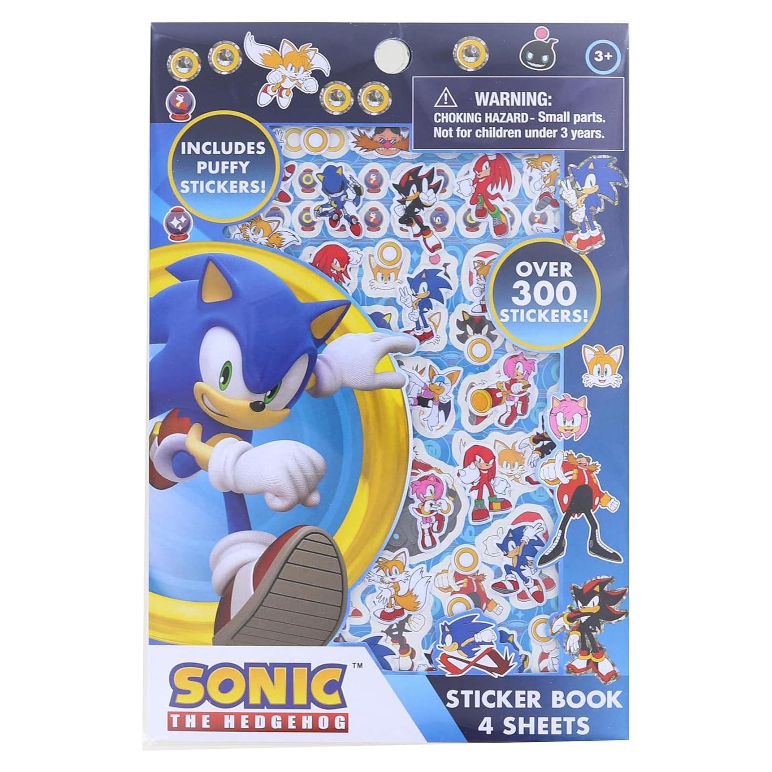 Libro de Pegatinas Sonic The Hedgehog - 4 Hojas, 300+ Pegatinas