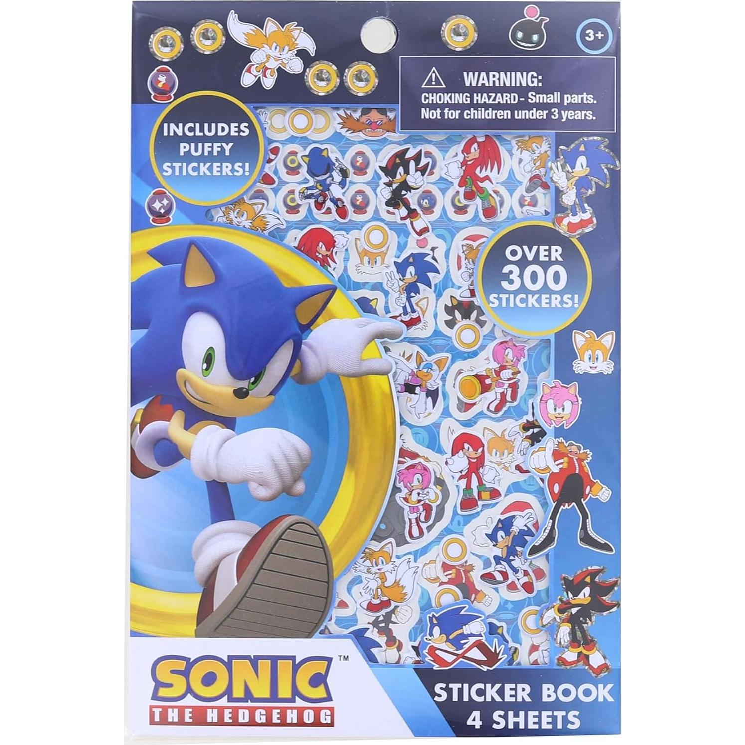 Libro de Pegatinas Sonic The Hedgehog - 4 Hojas, 300+ Pegatinas