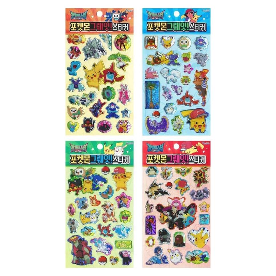 Pegatinas de Epoxy Pokemon Sol y Luna - 4 Hojas Originales