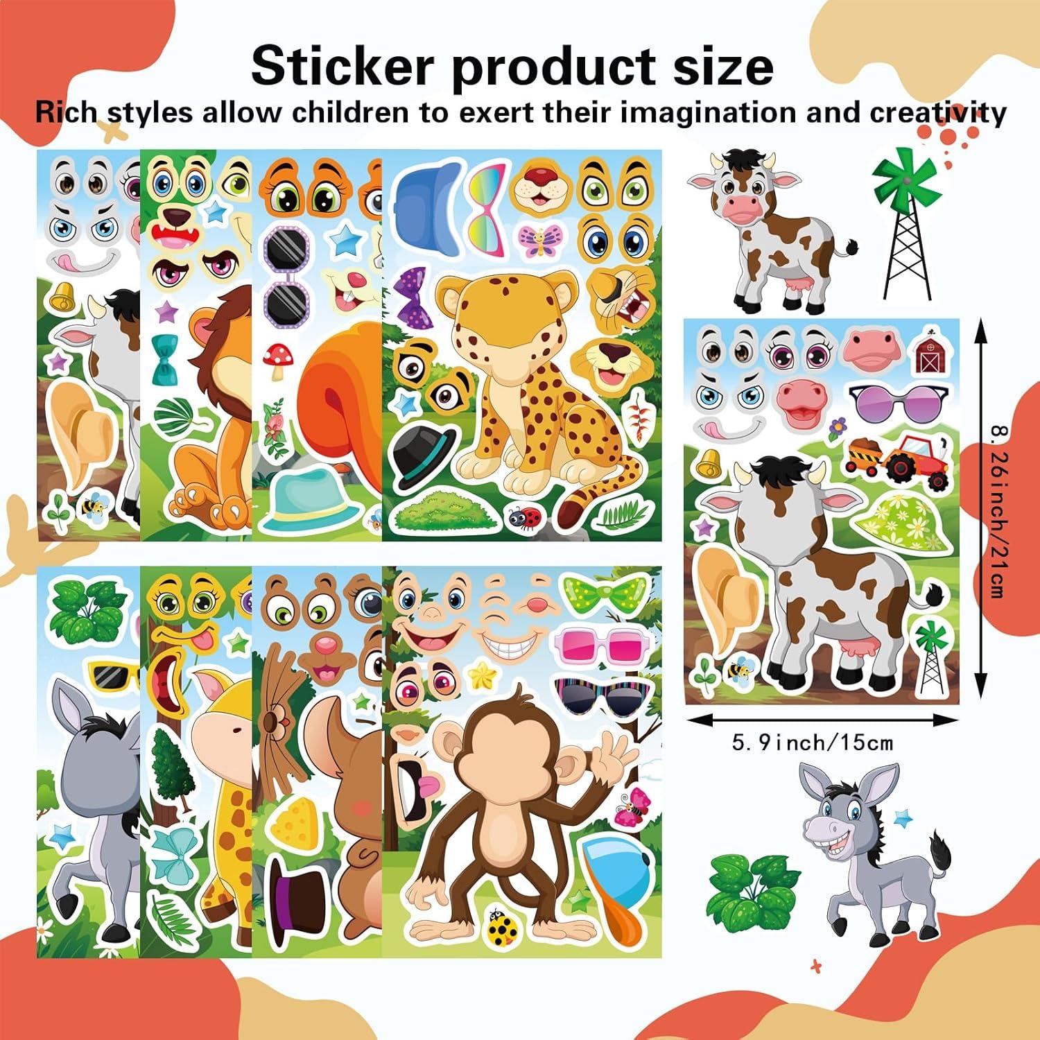 24 Hojas Stickers Animales Selva T-Antrix para Niños