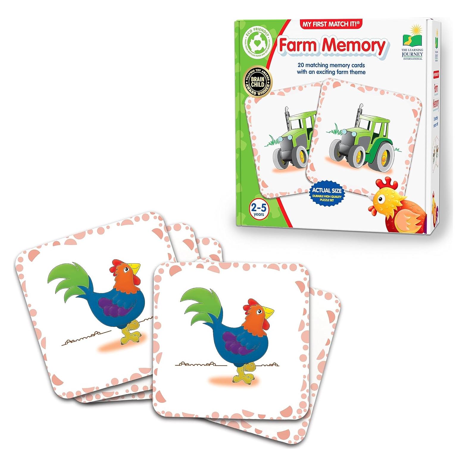 Juego de Memoria Granja El Viaje de Aprendizaje 20 Tarjetas