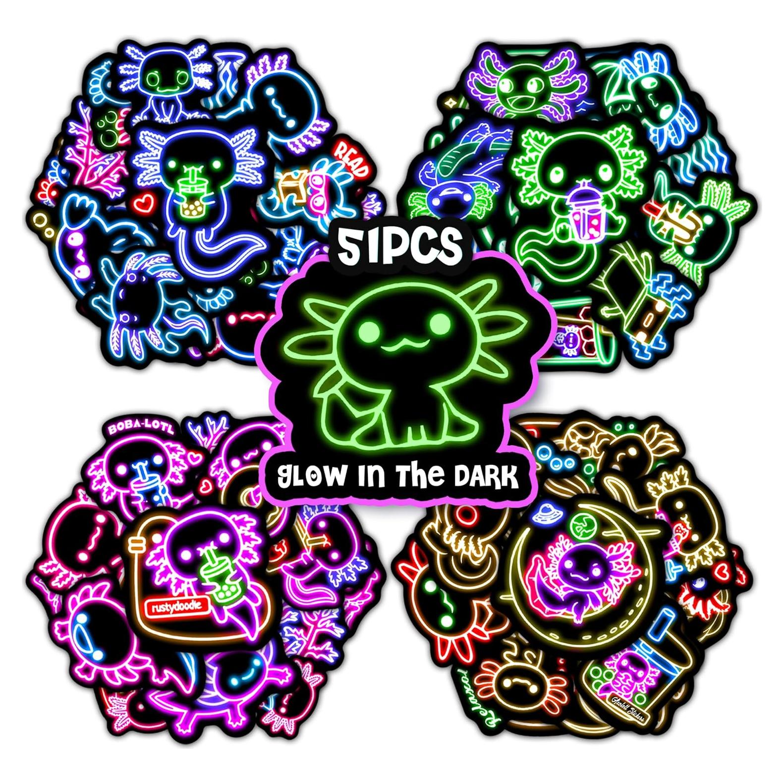 Calcomanías de Salamandra Robmoda 51 Pcs Brillan en la Oscuridad
