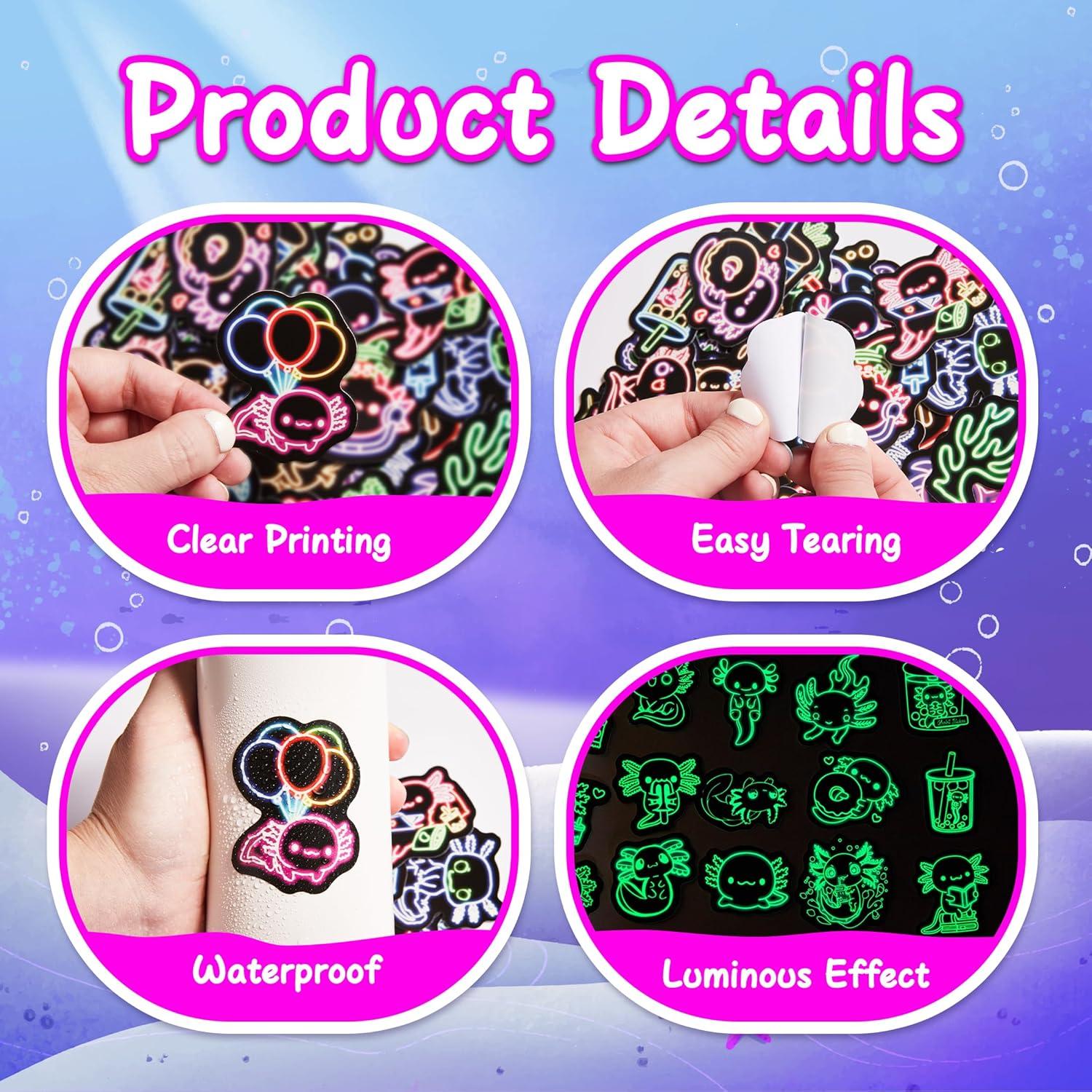 Calcomanías de Salamandra Robmoda 51 Pcs Brillan en la Oscuridad