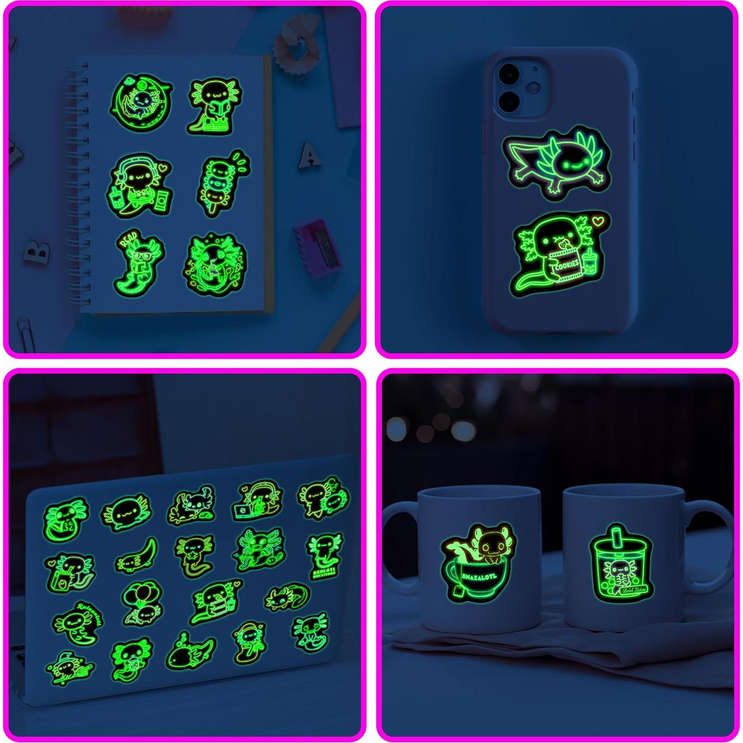 Calcomanías de Salamandra Robmoda 51 Pcs Brillan en la Oscuridad