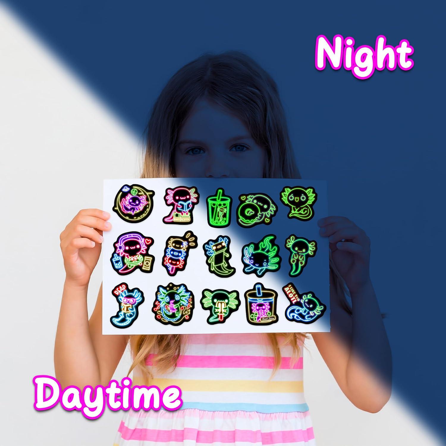 Calcomanías de Salamandra Robmoda 51 Pcs Brillan en la Oscuridad