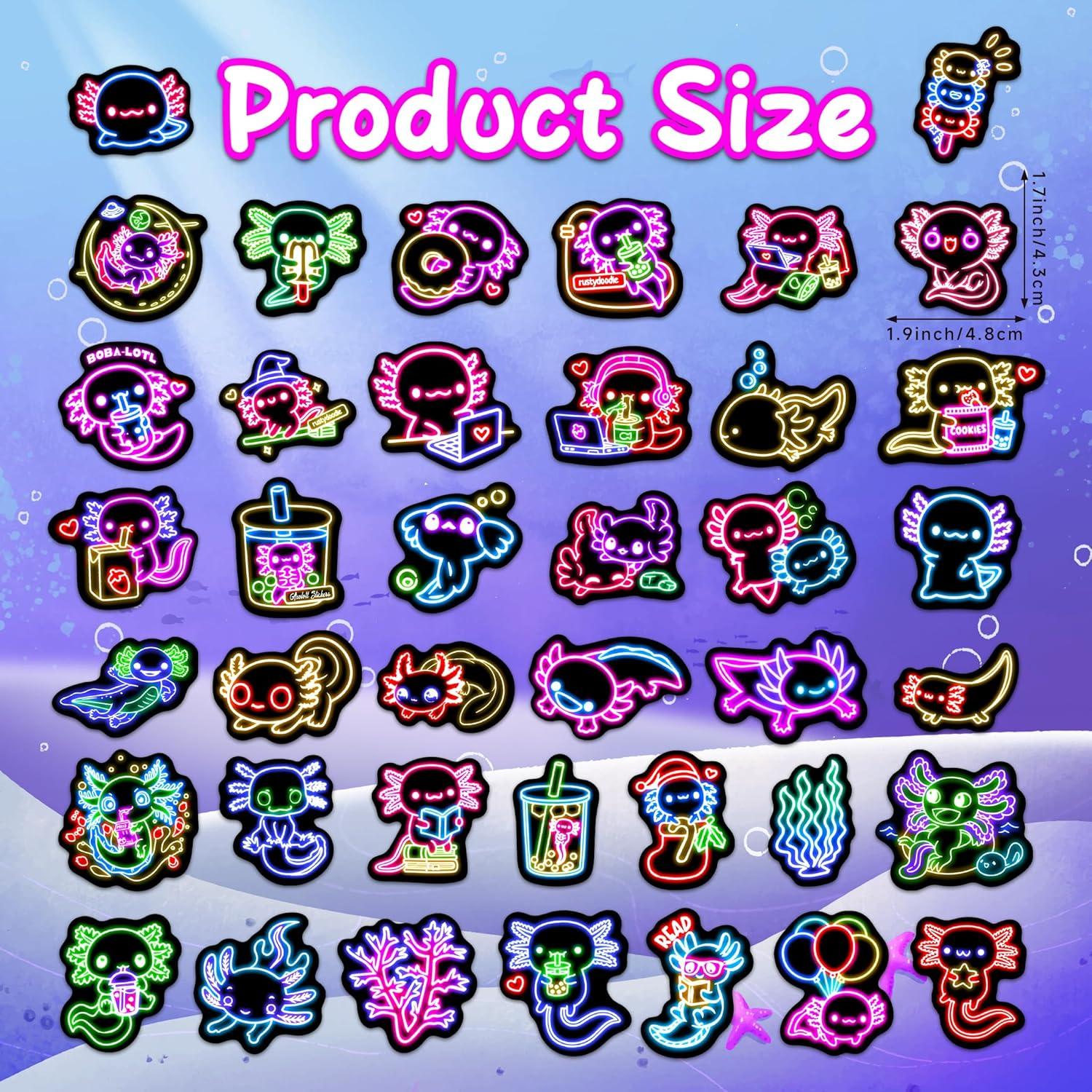 Calcomanías de Salamandra Robmoda 51 Pcs Brillan en la Oscuridad