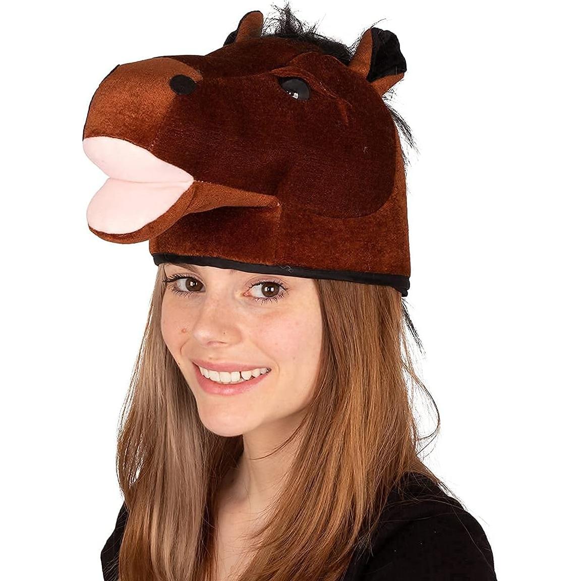 Tigerdoe Farm Animal Hats Set - Animal Costume Hat - Farm Dress Up - Plush Rooster, Horse, Sheep - 3 Pc Set