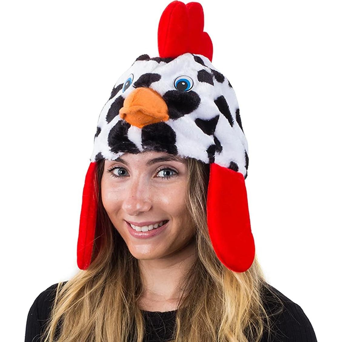 Tigerdoe Farm Animal Hats Set - Animal Costume Hat - Farm Dress Up - Plush Rooster, Horse, Sheep - 3 Pc Set