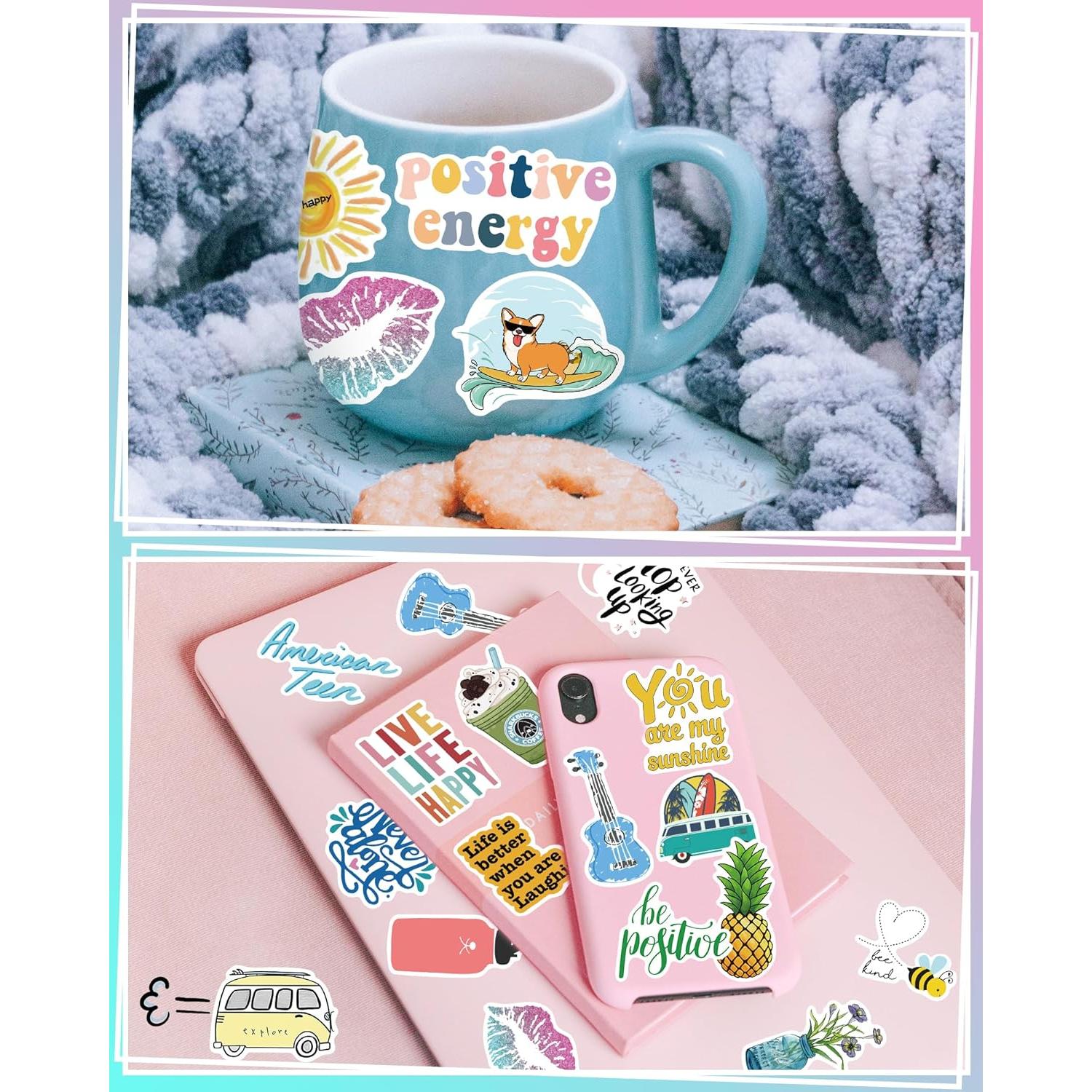 Stickers Bekayshad 100 Pzs Impermeables para Botellas y Laptops