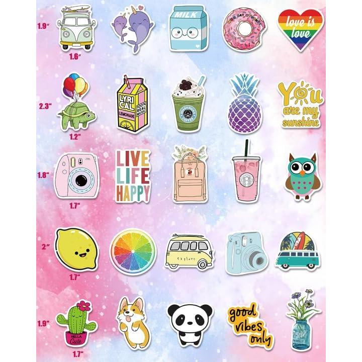 Stickers Bekayshad 100 Pzs Impermeables para Botellas y Laptops