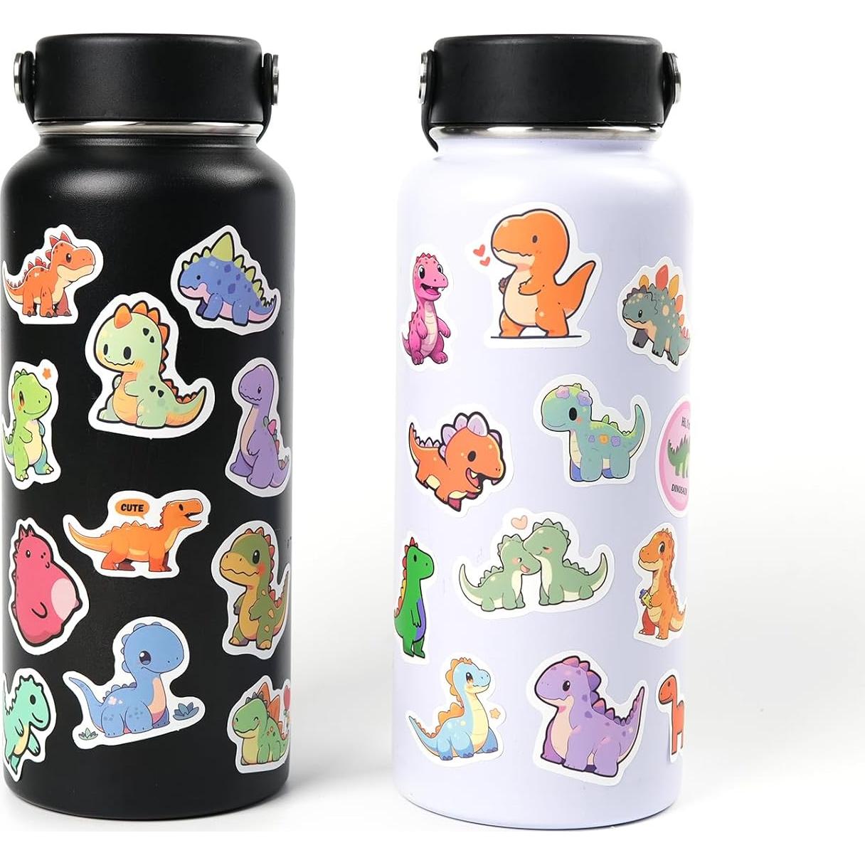 Aowplc 100 Pcs Cute Dinosaur Stickers Pack | Vinyl Stickers for Kids & Toddlers | Dinosaur Party Favors Crafts and Rewards
