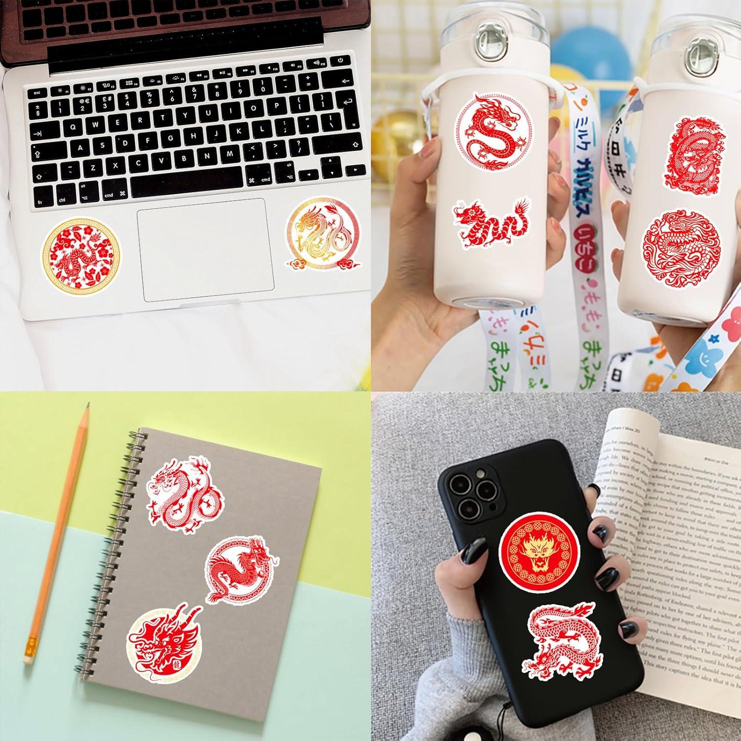 Pegatinas de Vinilo Impermeables Sanyeyufeng 50PCS Dragón Chino