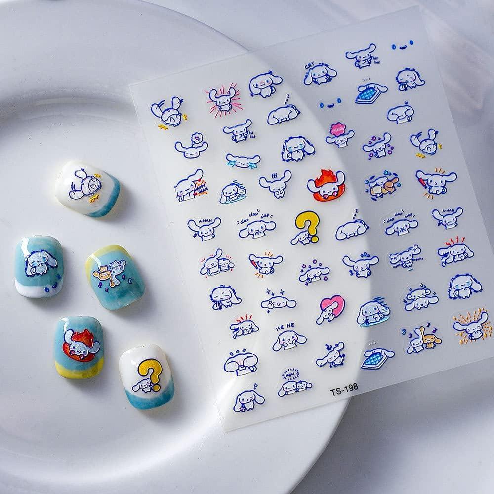 Calcomanías de Uñas Kawaii Anime Akutoer - 3 Hojas 5D