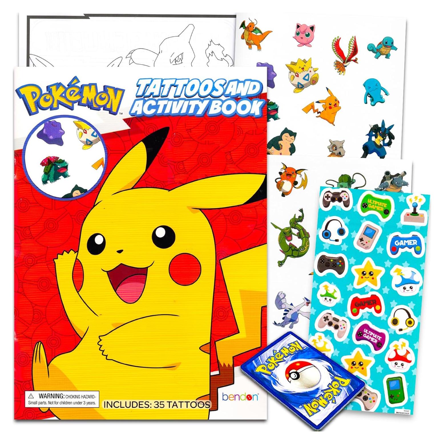 Paquete de Tatuajes Temporales Pokemon Crenstone 35 Tatuajes + Libro