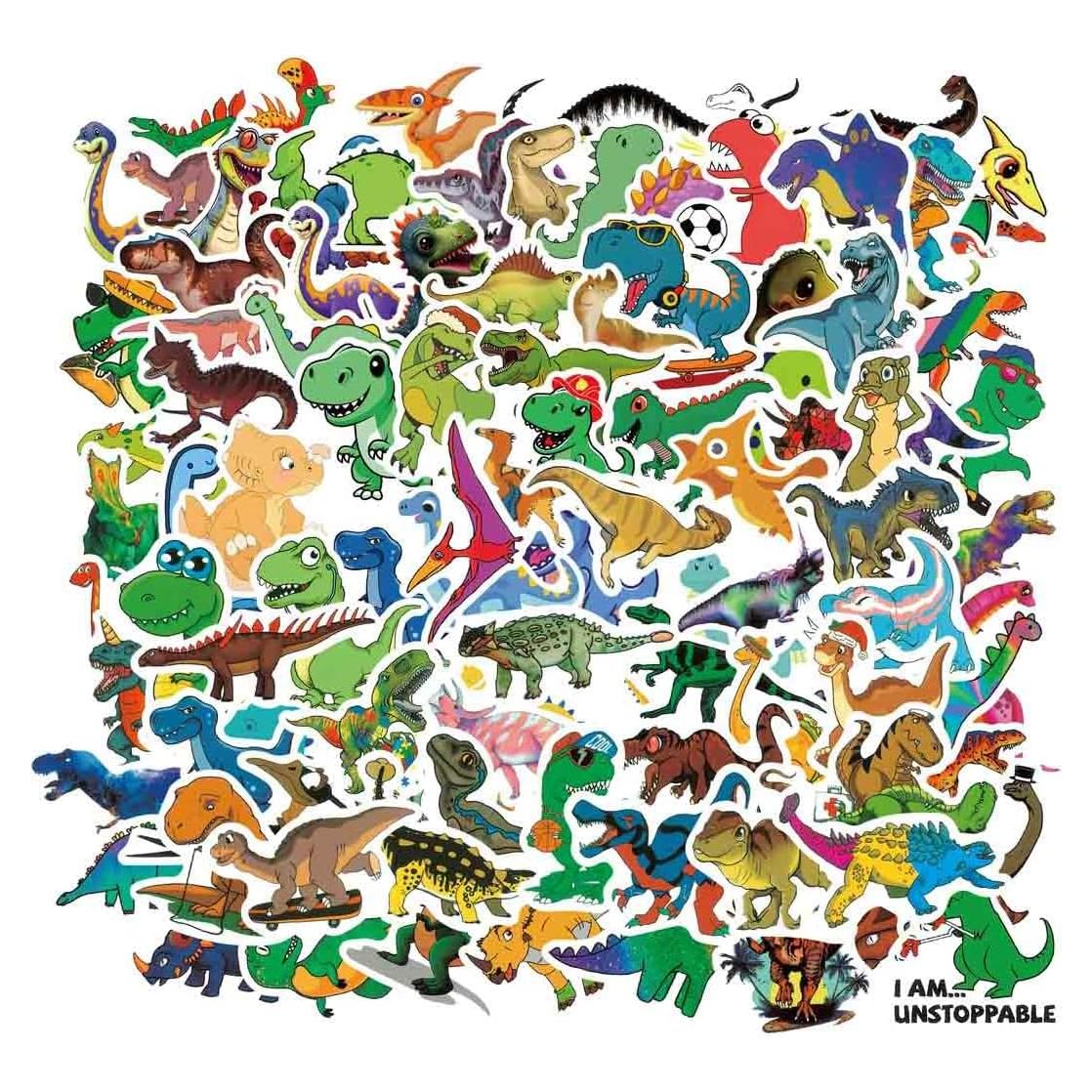 162 Pegatinas de Dinosaurios FNGEEN - Vinilo Impermeable para Niños
