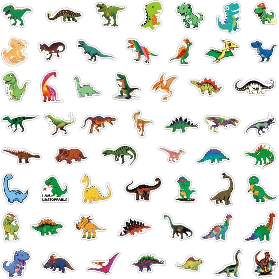 162 Pegatinas de Dinosaurios FNGEEN - Vinilo Impermeable para Niños