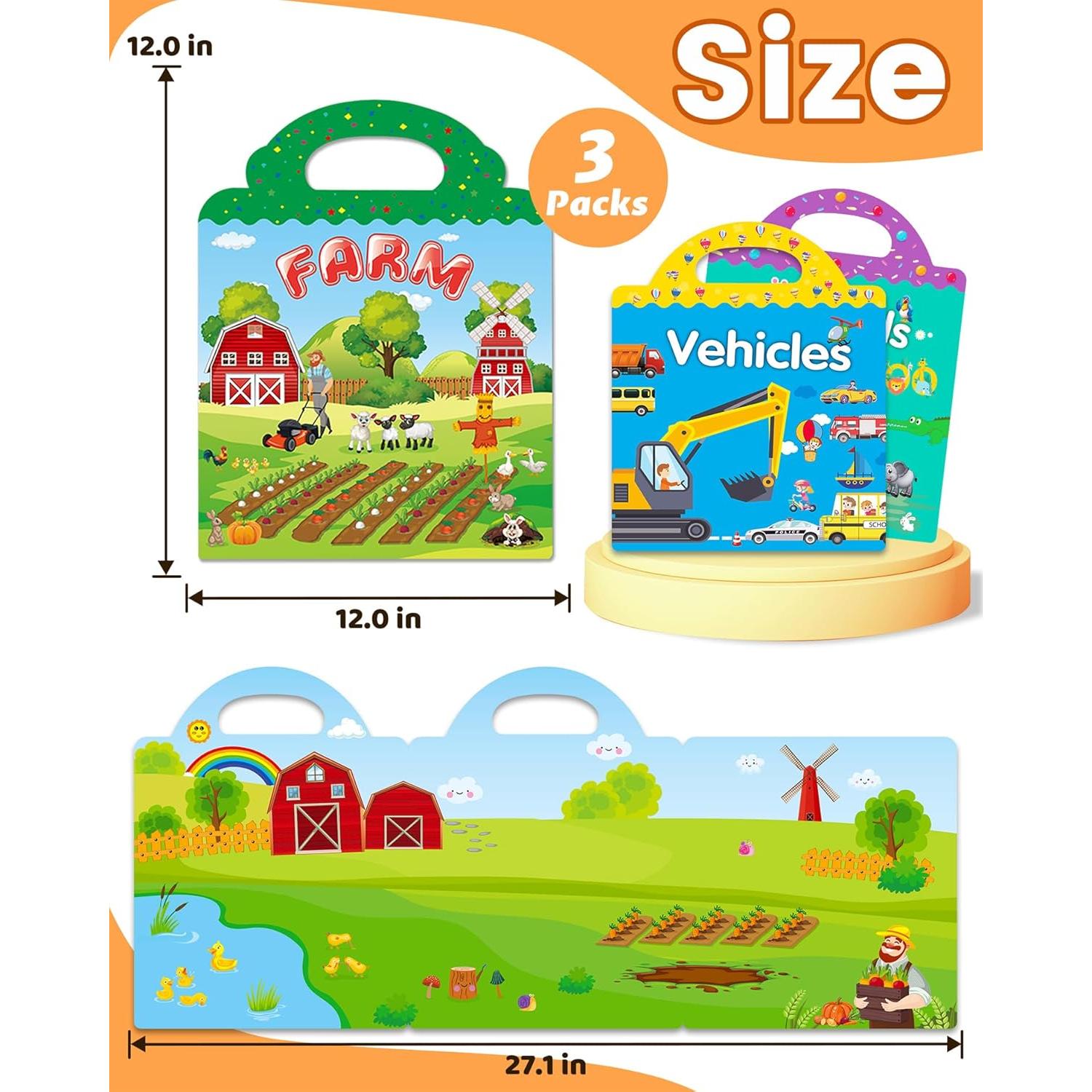 Libro de Pegatinas Reutilizables Walenced para Niños 1-4 Años