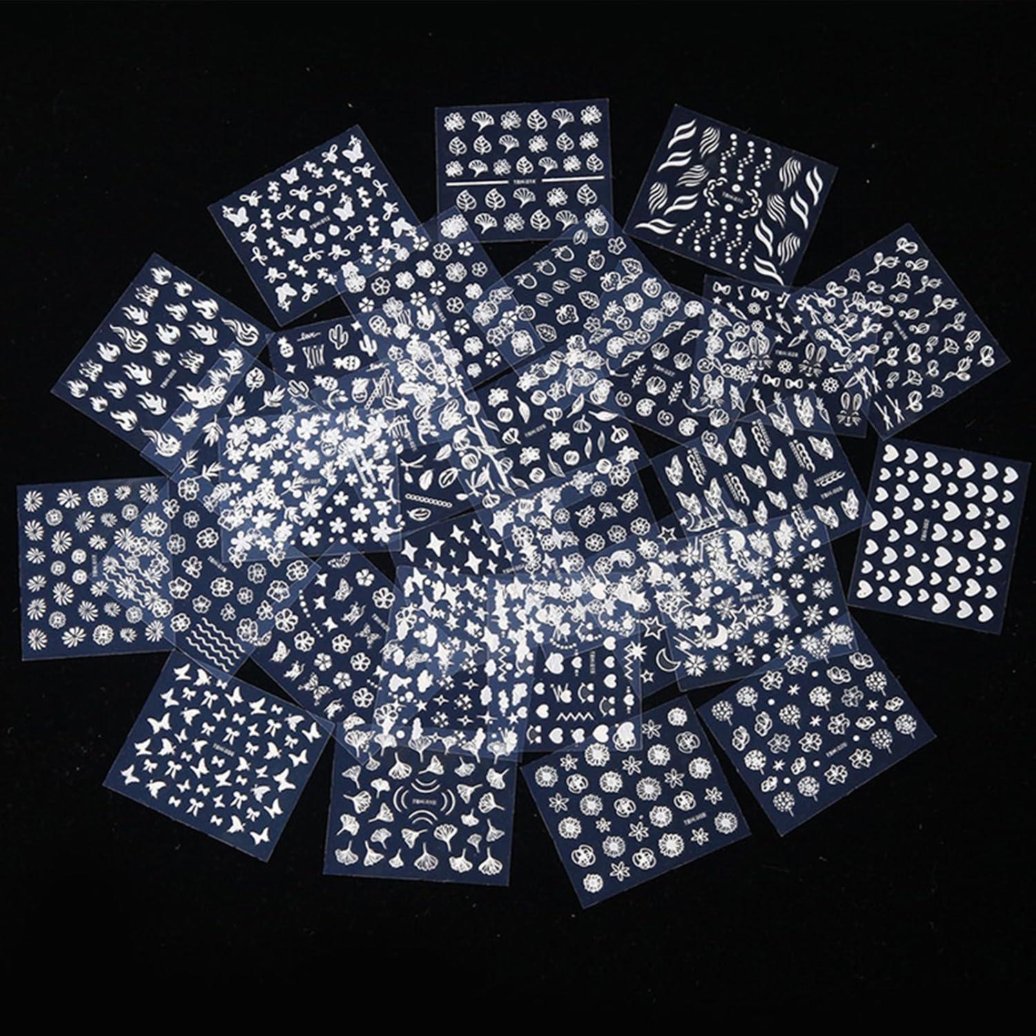 30 Hojas Calcomanías de Uñas Aurora 3D GUFUGU Multicolor