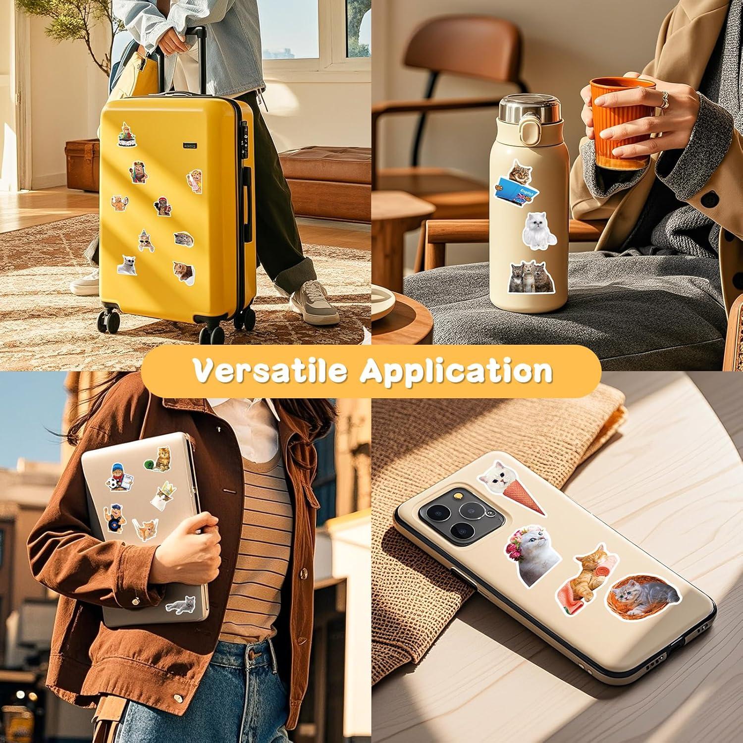 200 Stickers de Gato VERSAF - Calcomanías Impermeables Coloridas