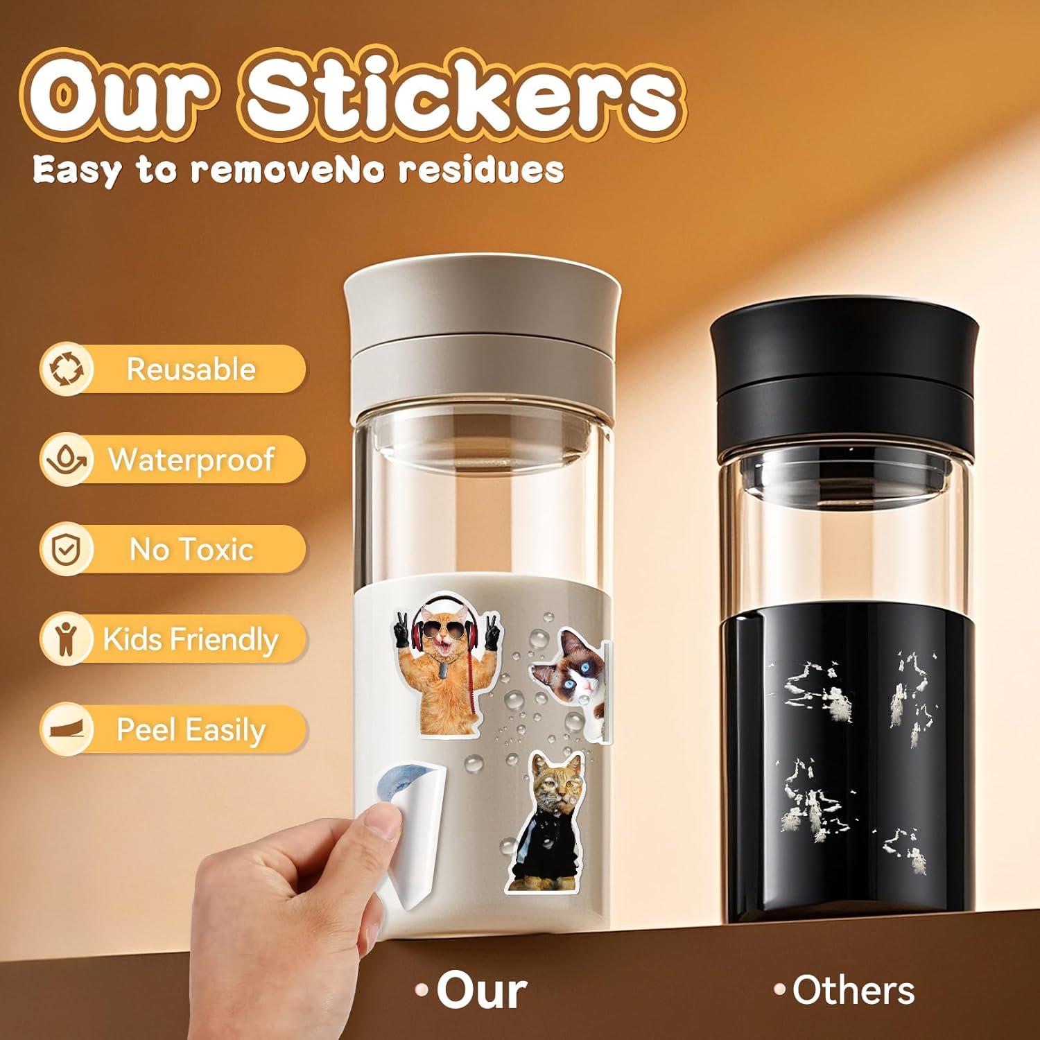 200 Stickers de Gato VERSAF - Calcomanías Impermeables Coloridas