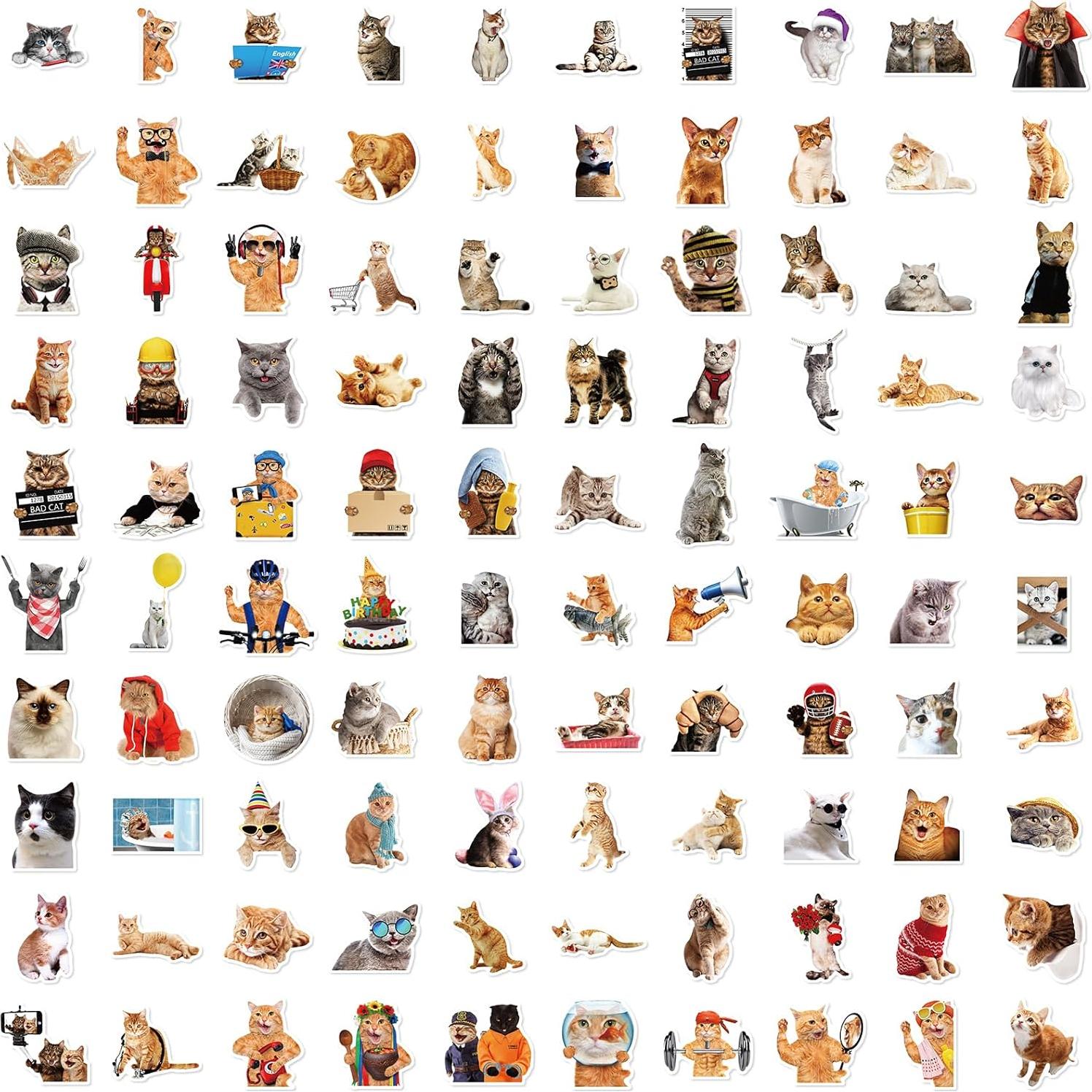 200 Stickers de Gato VERSAF - Calcomanías Impermeables Coloridas