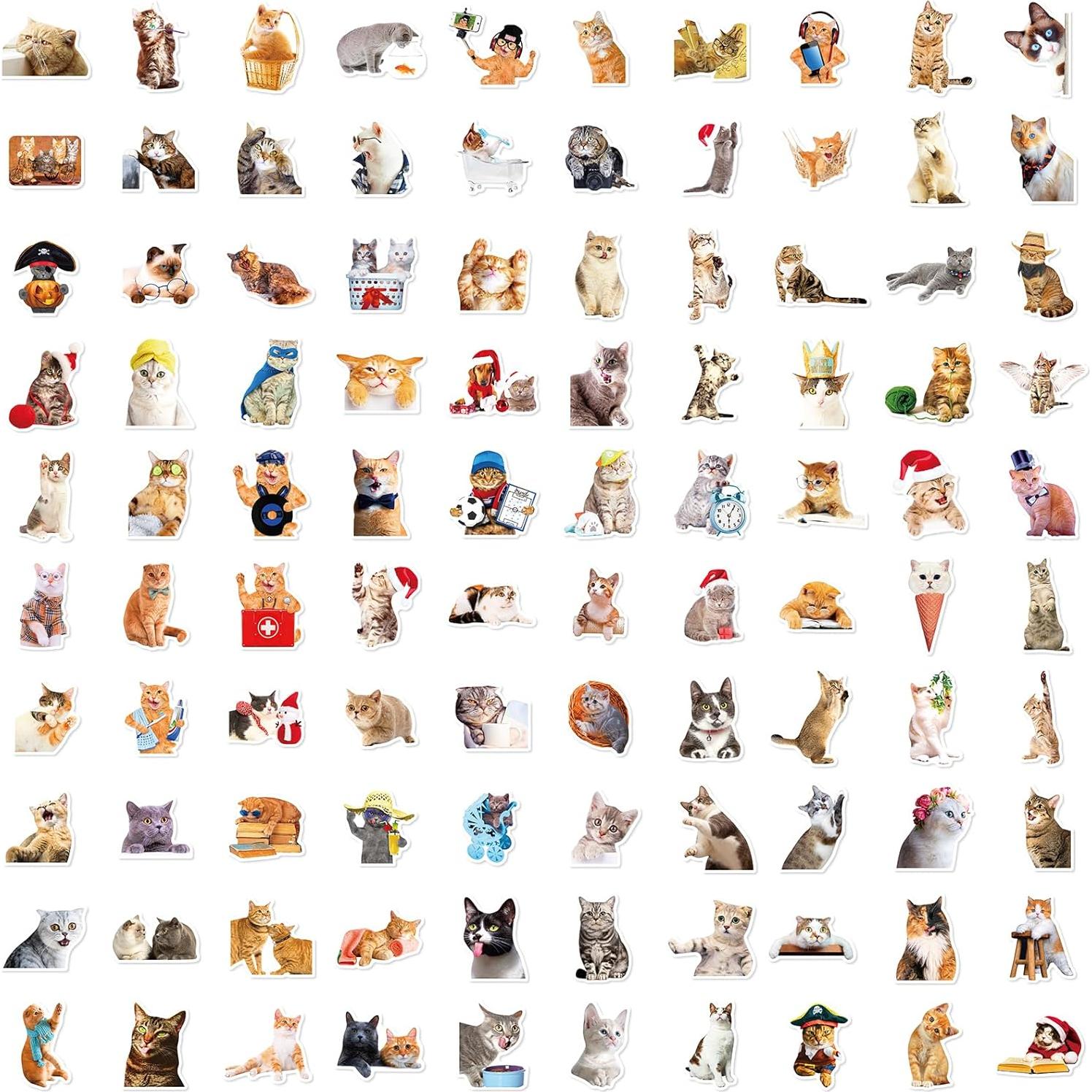200 Stickers de Gato VERSAF - Calcomanías Impermeables Coloridas