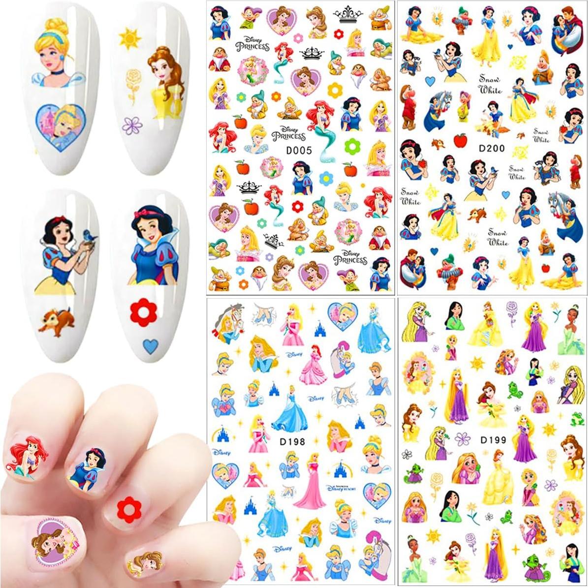 Pegatinas de Uñas Autoadhesivas PDFADSK 6 Hojas 3D Lindas