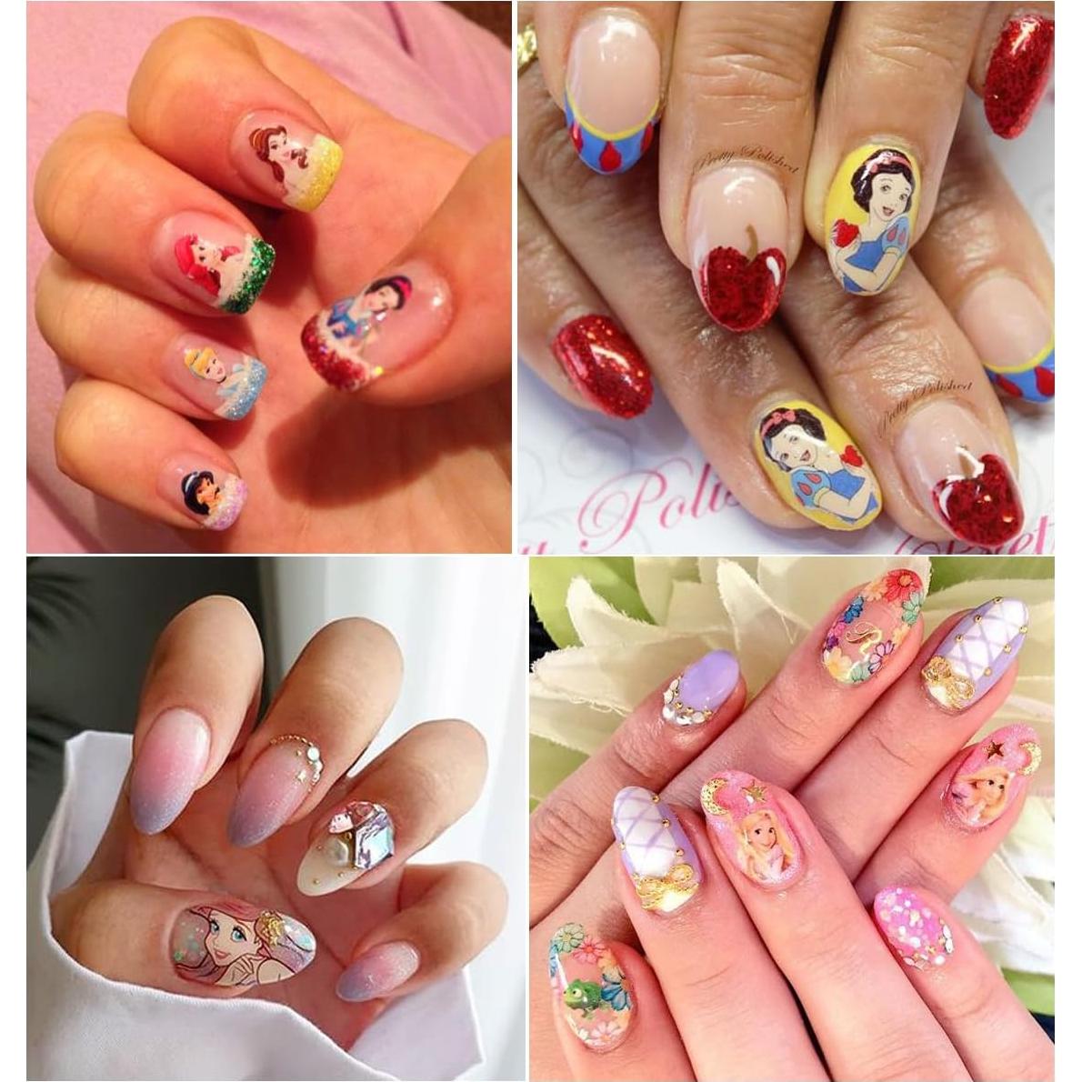 Pegatinas de Uñas Autoadhesivas PDFADSK 6 Hojas 3D Lindas