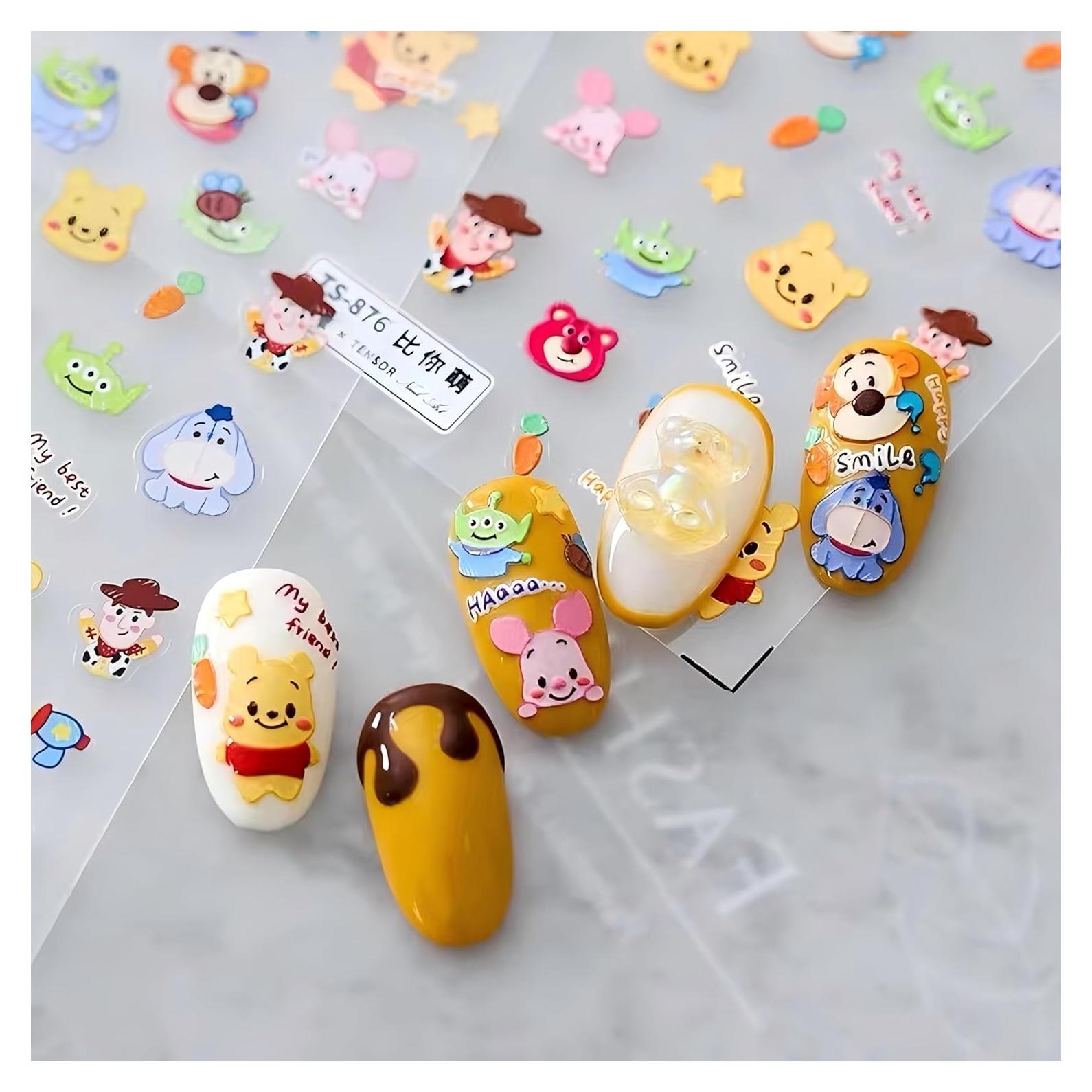 Calcomanías de Uñas Dedyel 5D Caricatura Adorables 8 Piezas