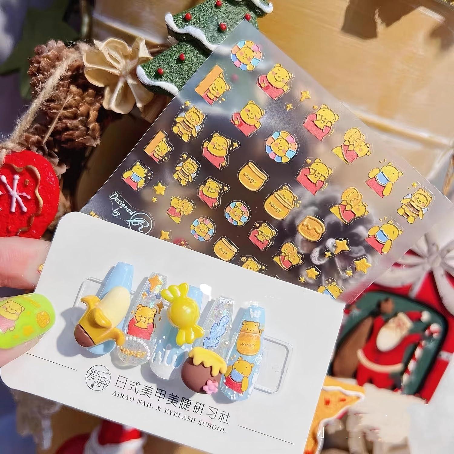 Calcomanías de Uñas Dedyel 5D Caricatura Adorables 8 Piezas