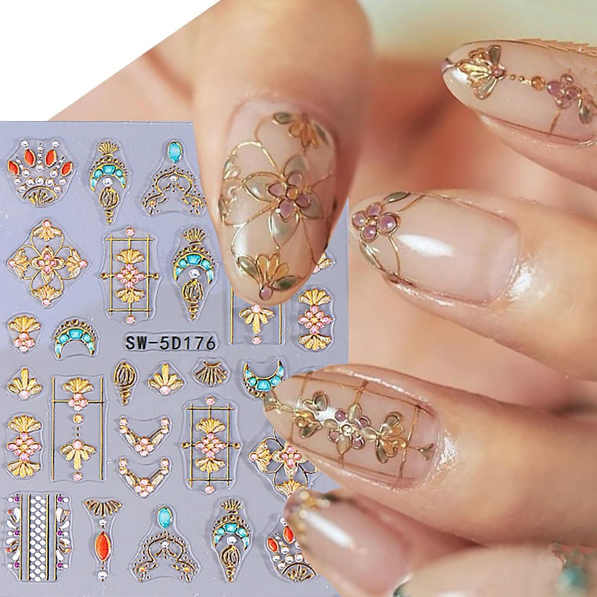 Calcomanías de Uñas Bohemias NZRAESTRS 2 Hojas Estrellas 5D