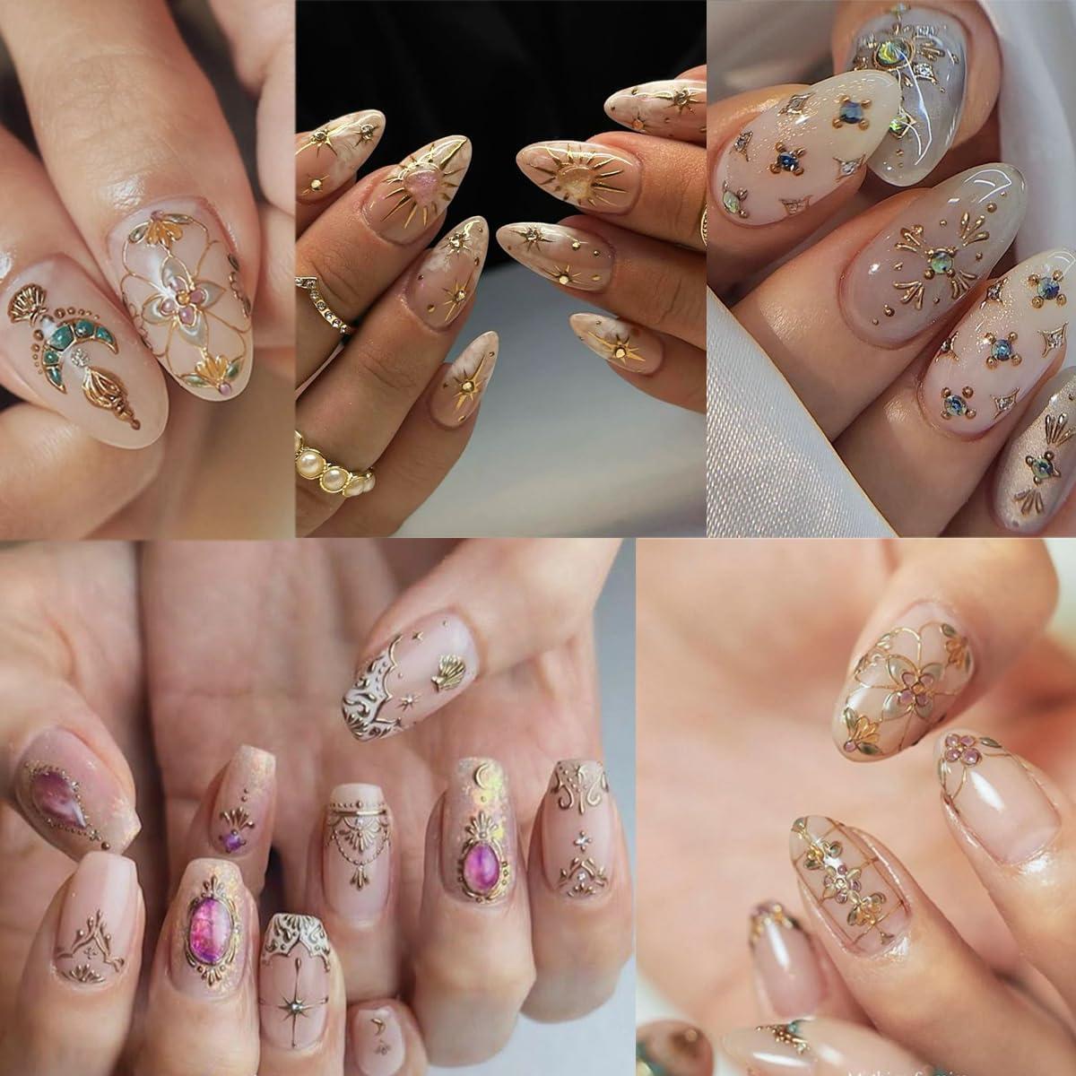 Calcomanías de Uñas Bohemias NZRAESTRS 2 Hojas Estrellas 5D