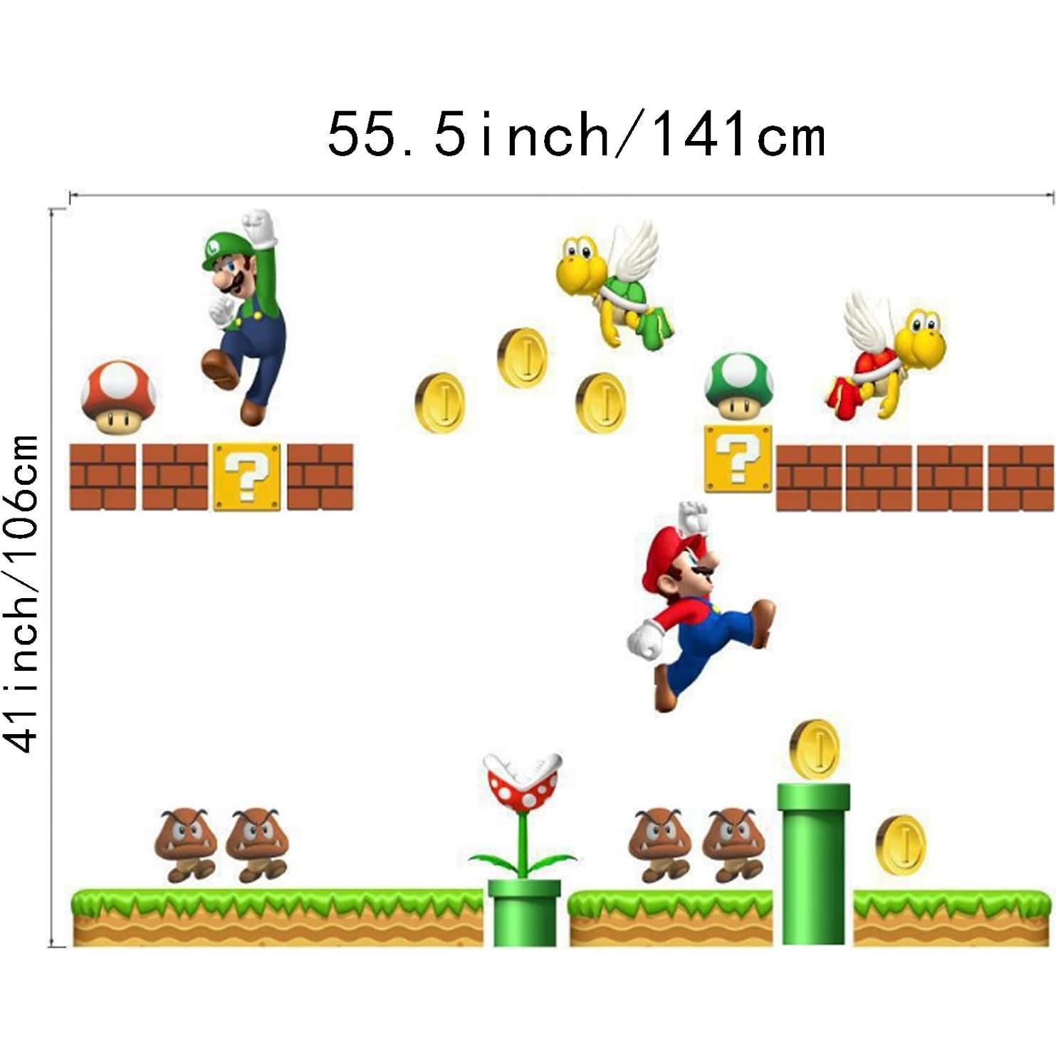Calcomanías de Pared Super Mario Brothers SchwartzCount 90x30 cm