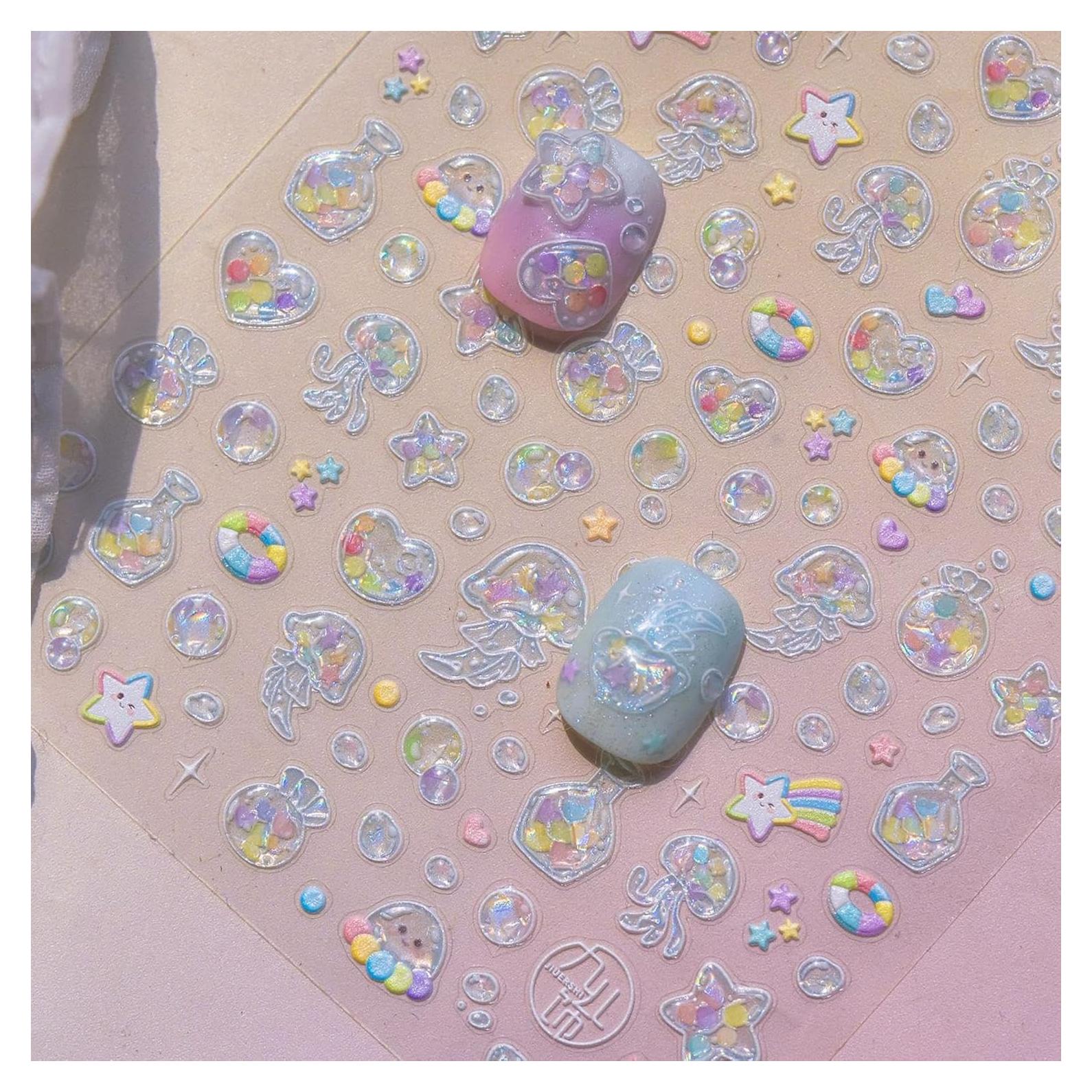 Calcomanías de Uñas 5D Autoadhesivas NBNTGH Coloridas