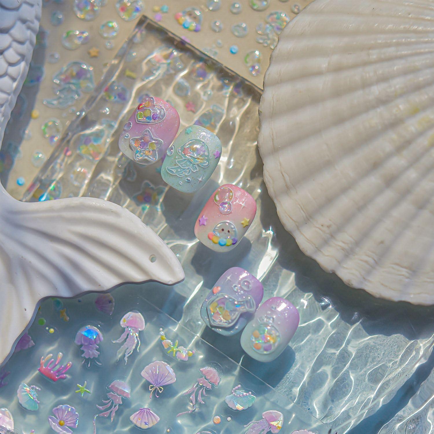 Calcomanías de Uñas 5D Autoadhesivas NBNTGH Coloridas