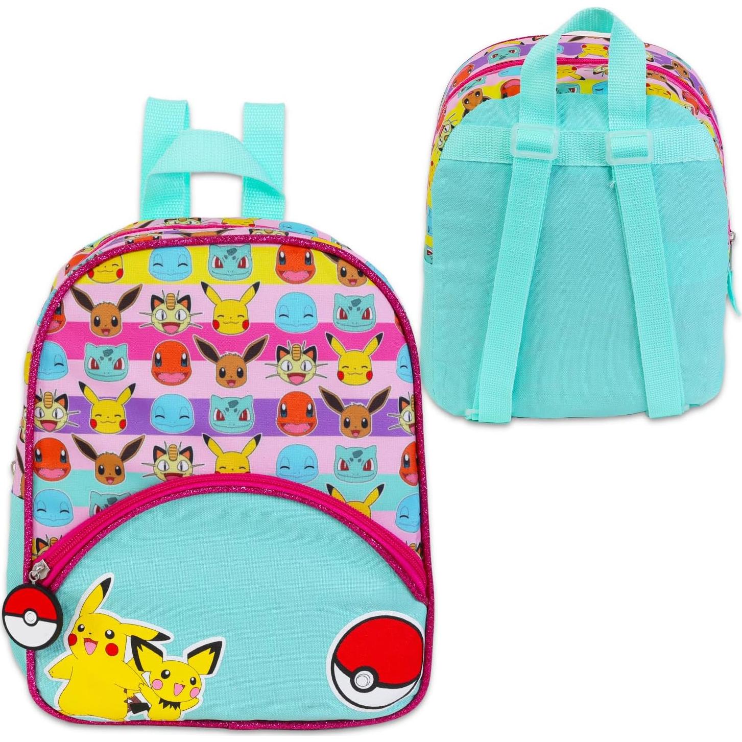 Mochila Mini Pokemon 28 cm con Botella y Accesorios