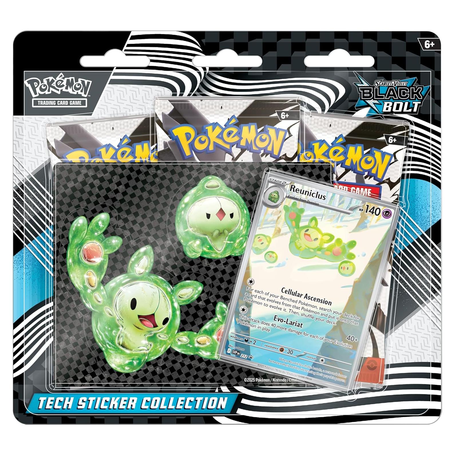 Pokemon TCG Escarlata y Púrpura Black Bolt - Blister con Stickers
