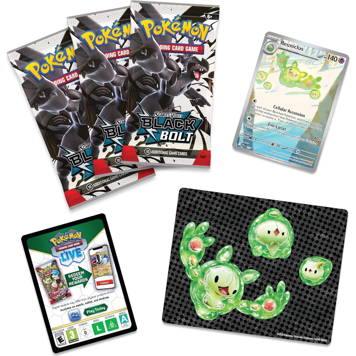 Pokemon TCG Escarlata y Púrpura Black Bolt - Blister con Stickers