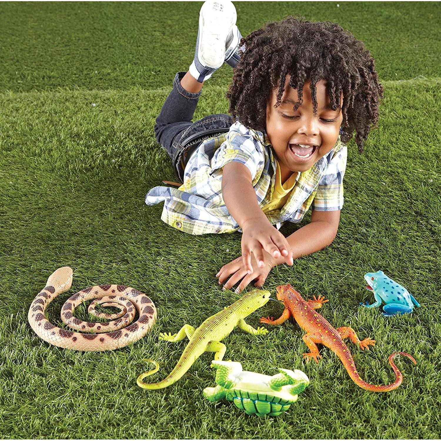 Figuras Jumbo Reptiles y Anfibios Recursos de Aprendizaje 5 Piezas