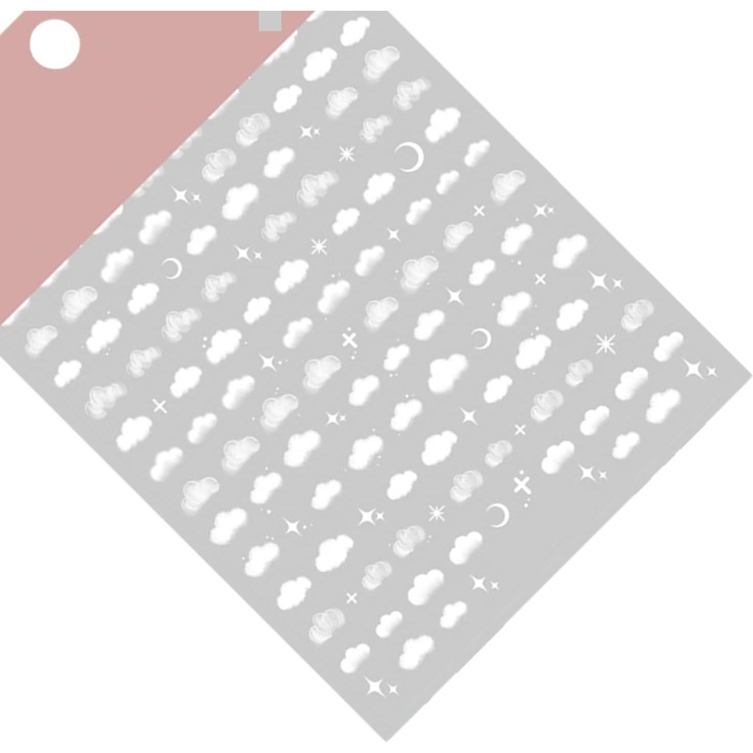 Calcomanías de Uñas 3D TPhaelay Nubes Blancas 2 Hojas