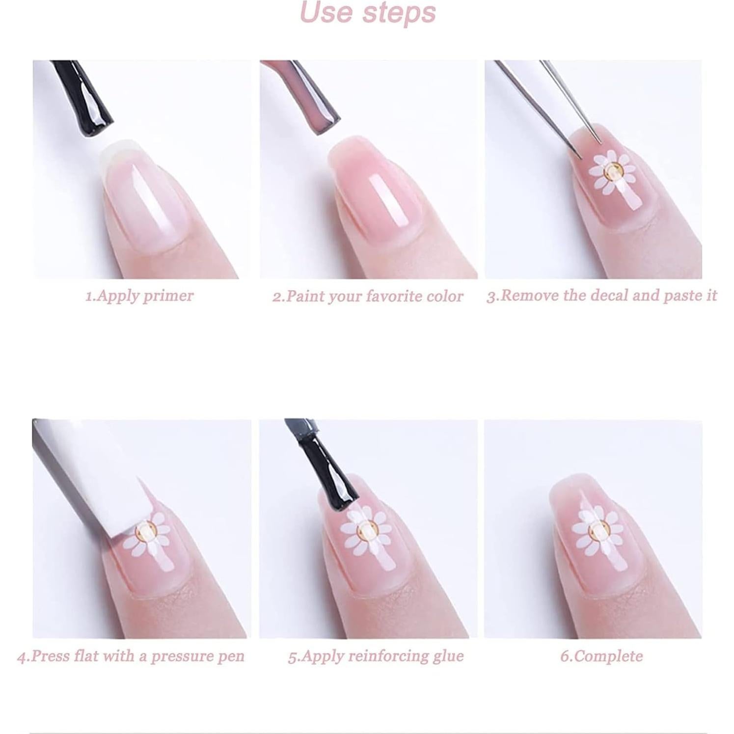 Calcomanías de Uñas 3D TPhaelay Nubes Blancas 2 Hojas