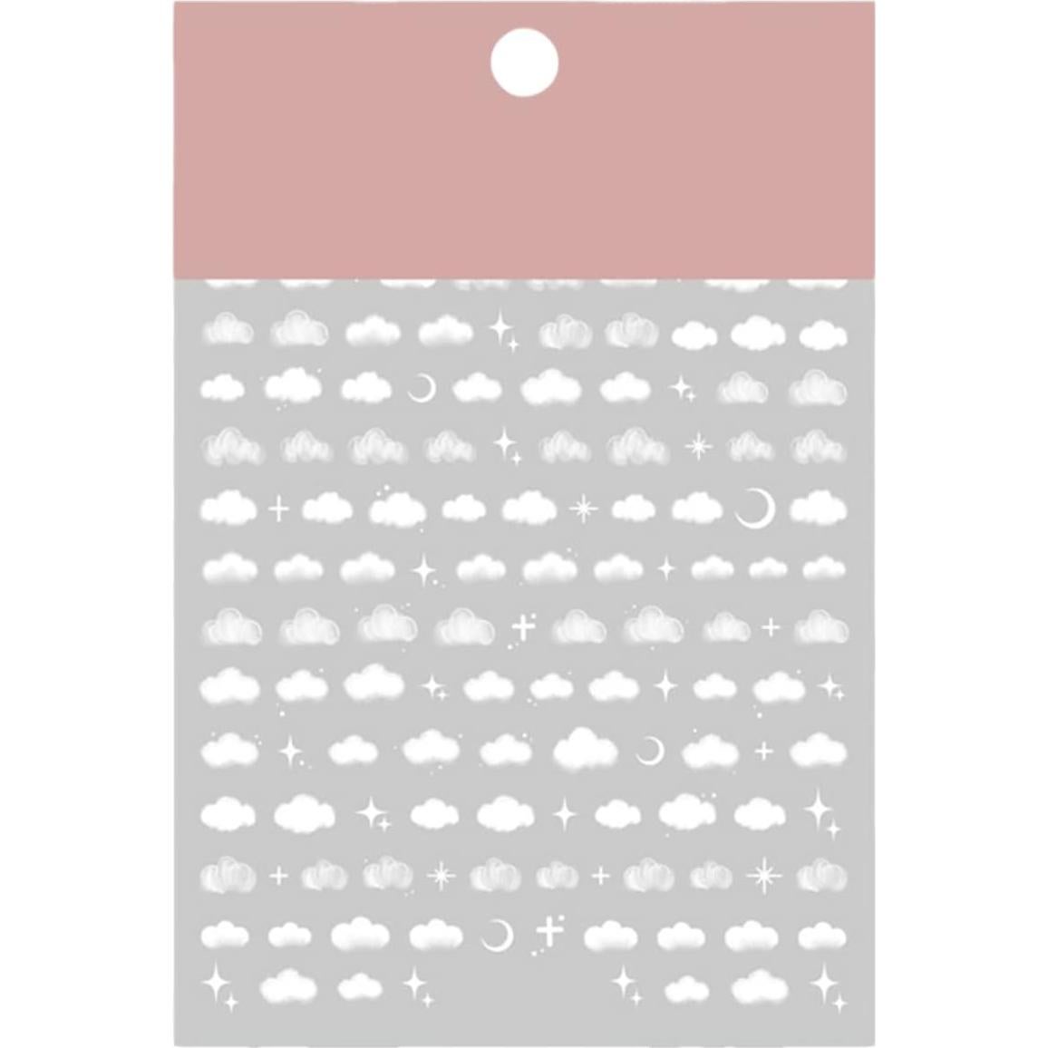 Calcomanías de Uñas 3D TPhaelay Nubes Blancas 2 Hojas