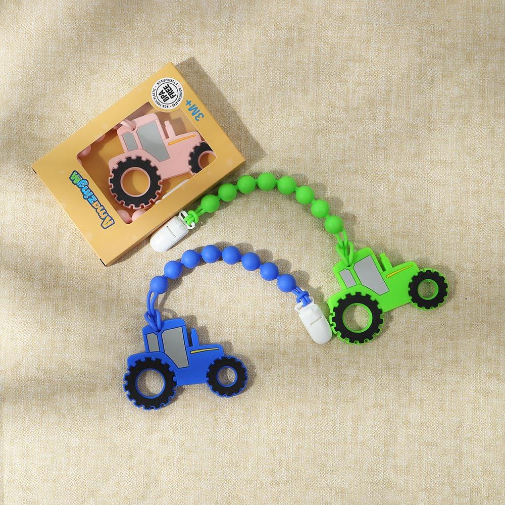 Mordedor de Silicona AmazingM Tractor Rosa para Bebés