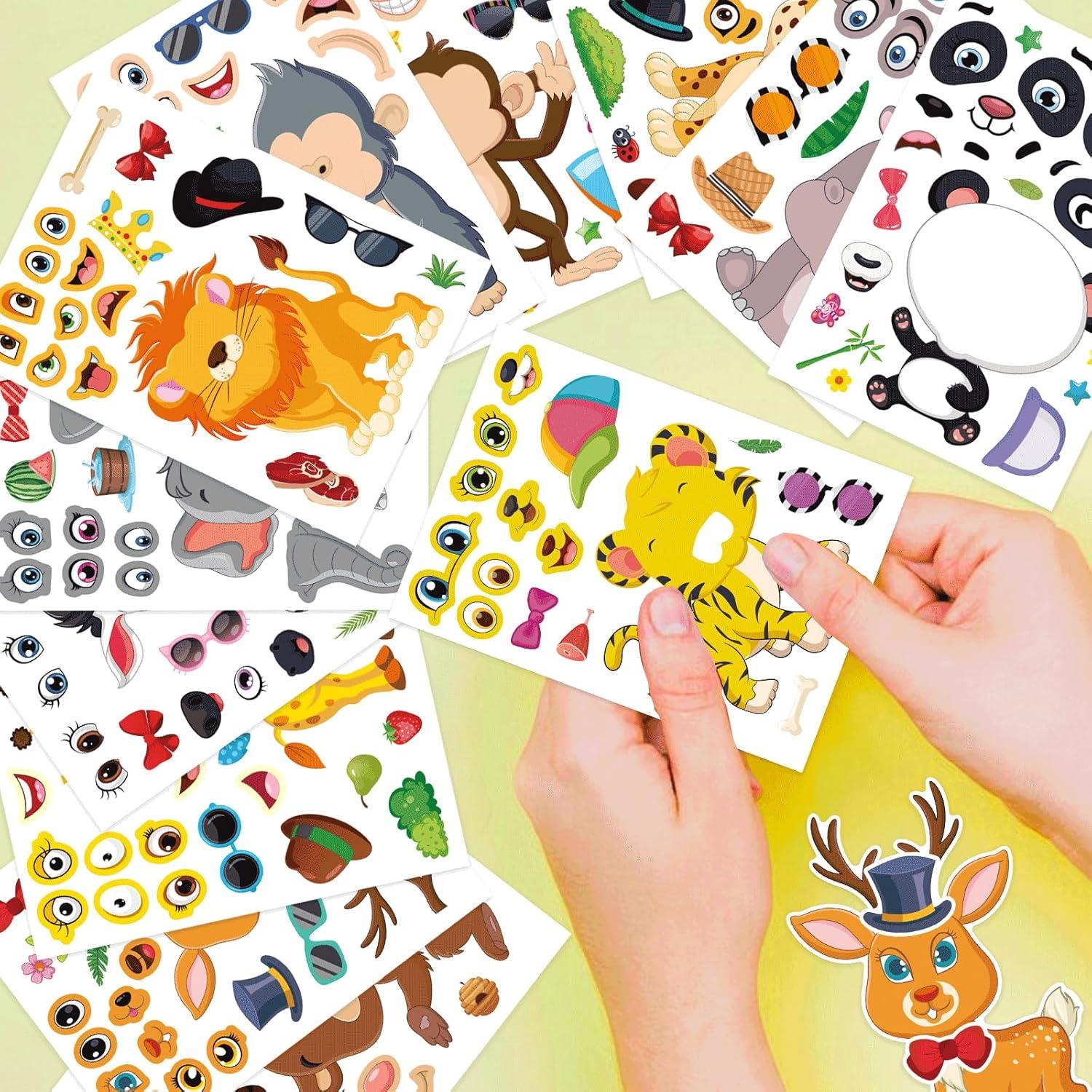 48 Hojas Stickers de Animales Safari DUJAA para Niños