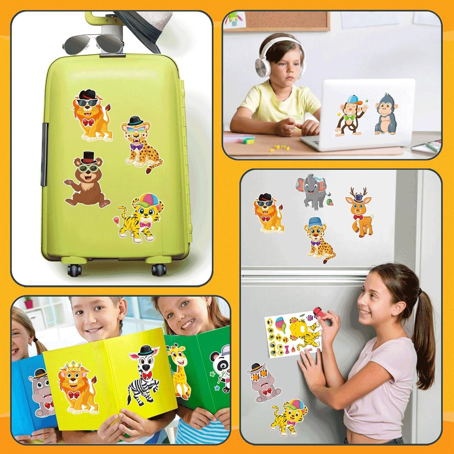 48 Hojas Stickers de Animales Safari DUJAA para Niños