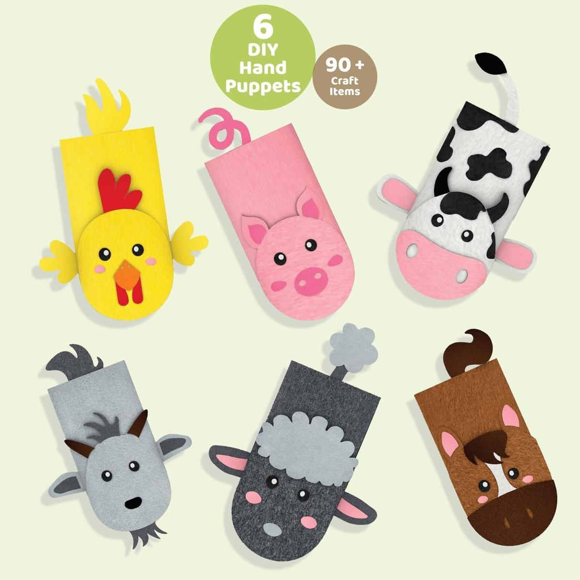 Kit de Marionetas Jackinthebox - 6 Animales de Granja DIY