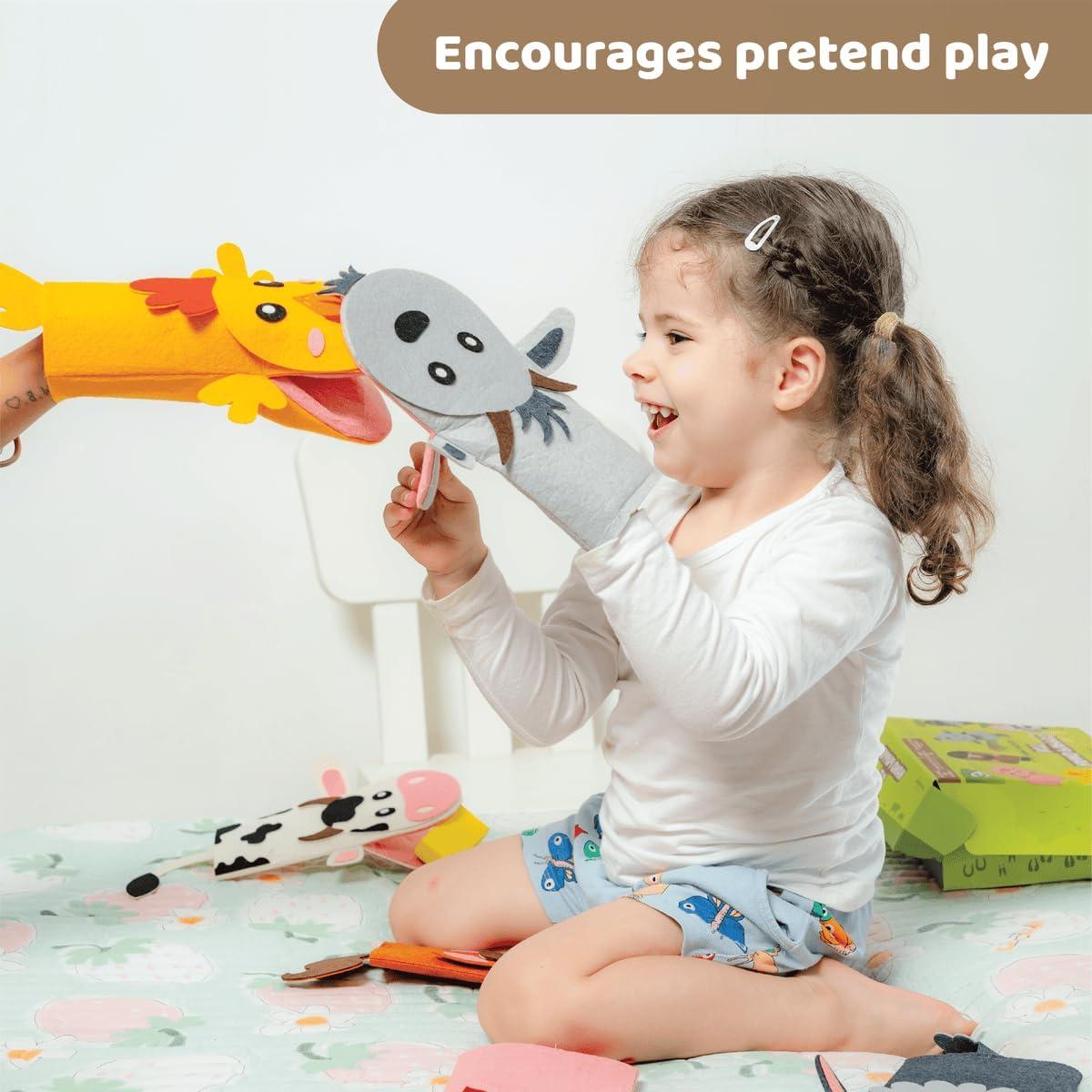 Kit de Marionetas Jackinthebox - 6 Animales de Granja DIY