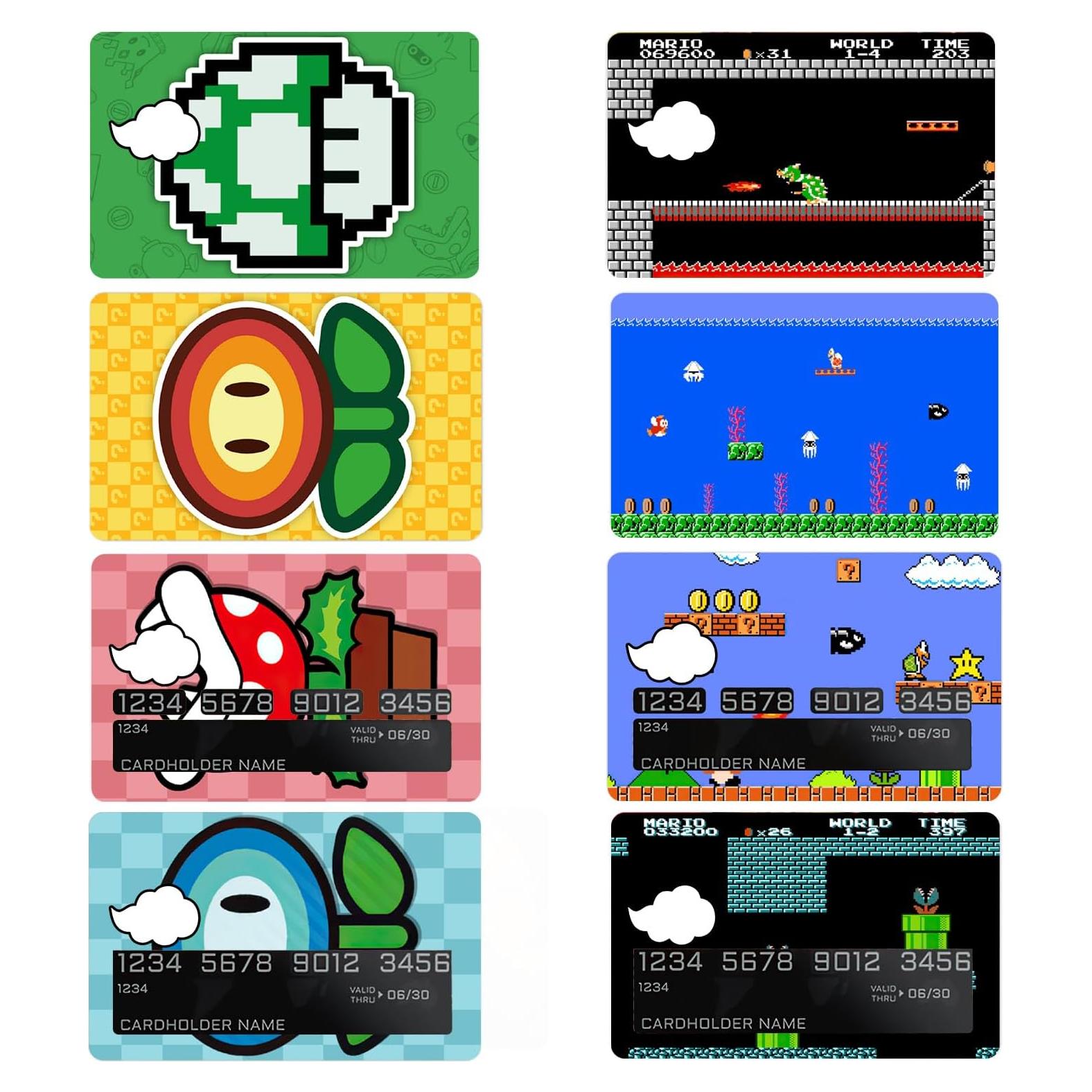 Stickers Decorativos Pounchi para Tarjetas - 8 Pcs Pixel Cartoon